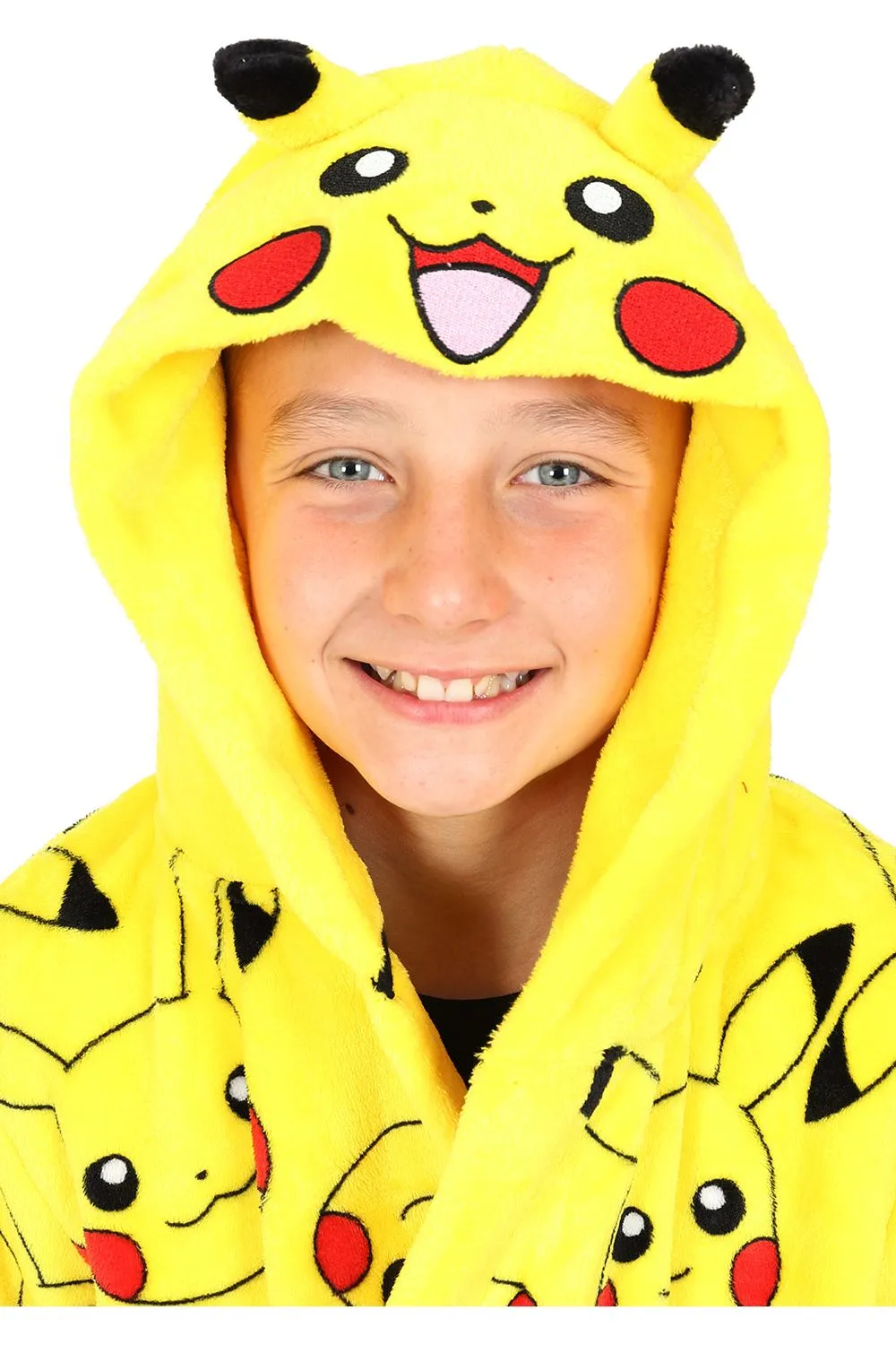 Pokemon Boys Girls Pikachu Dressing Gown Fleece Hooded Kids Robe