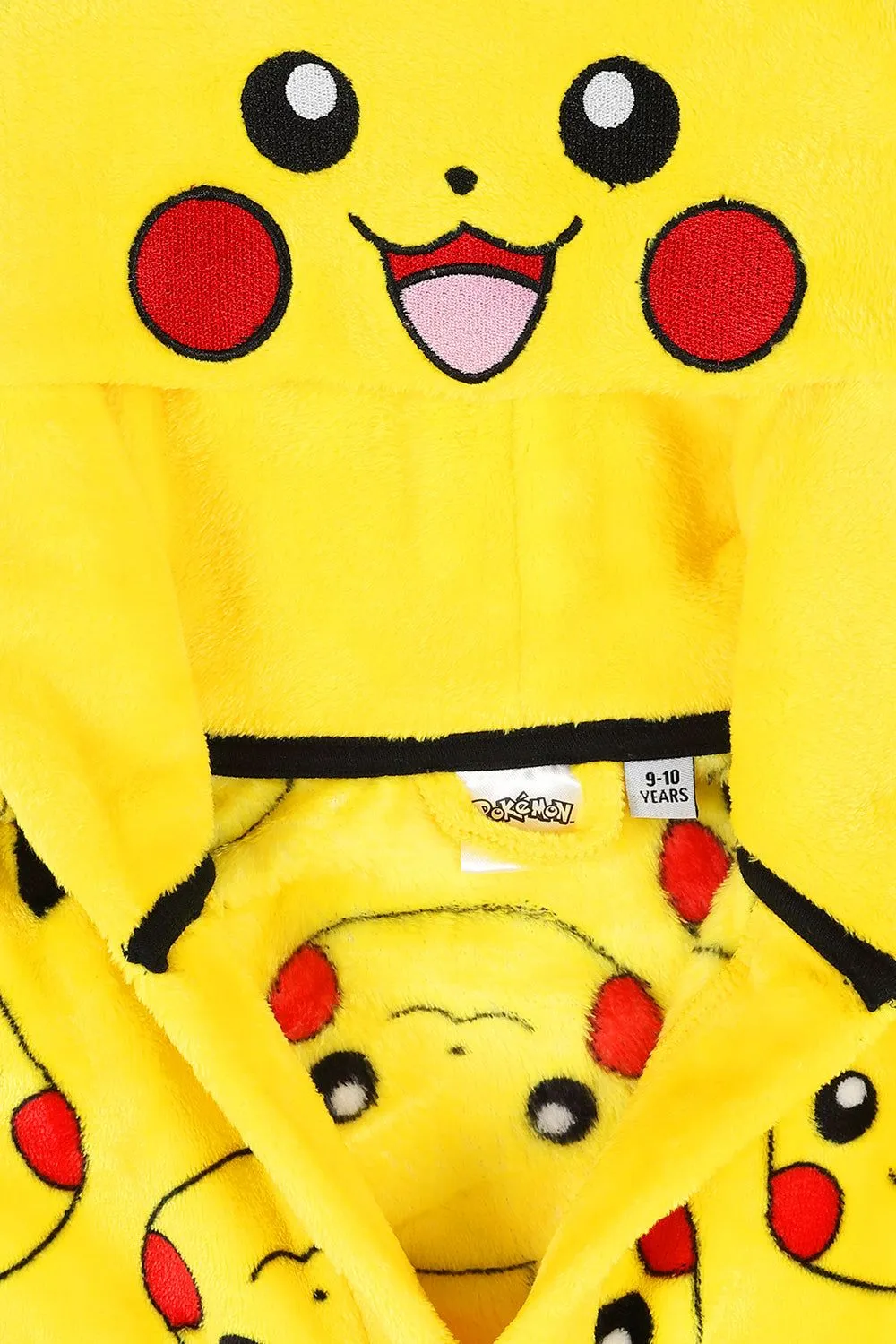 Pokemon Boys Girls Pikachu Dressing Gown Fleece Hooded Kids Robe