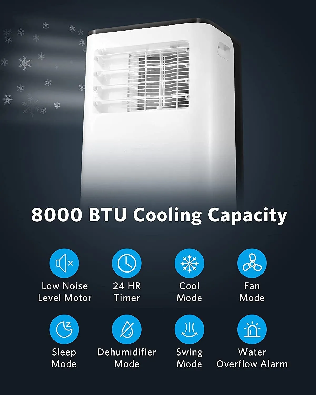 Portable Air Conditioner,8000 BTU Portable AC with Cooler