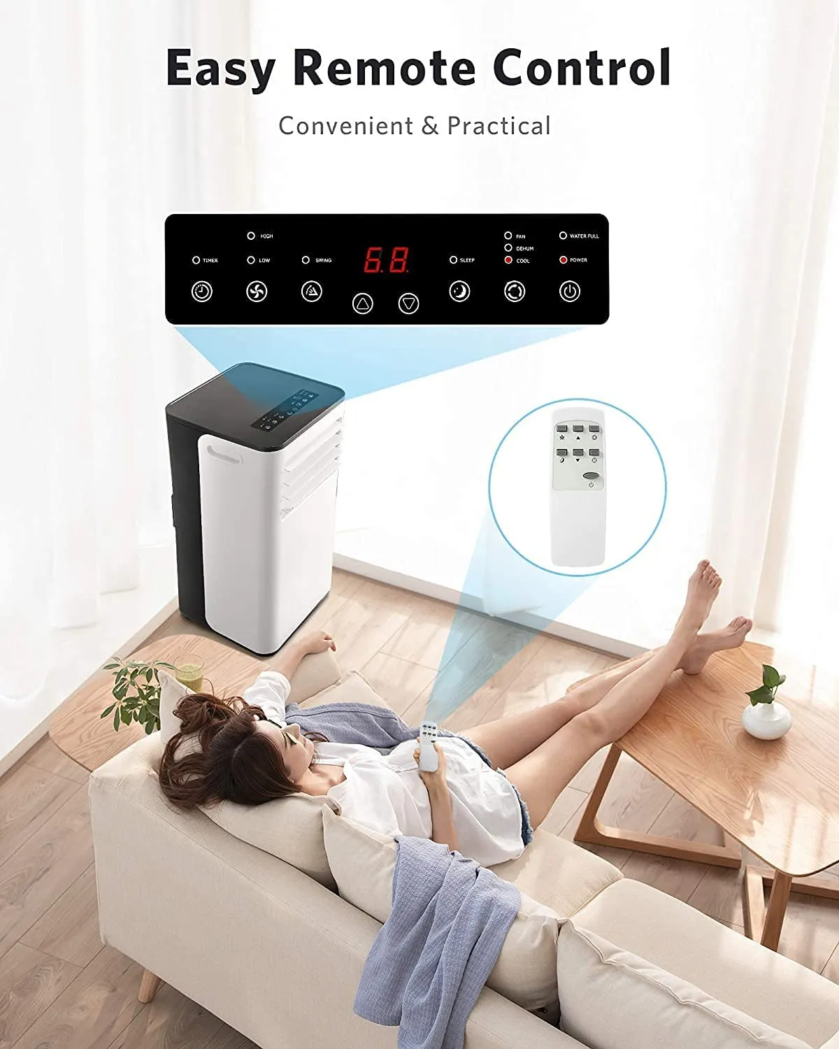 Portable Air Conditioner,8000 BTU Portable AC with Cooler