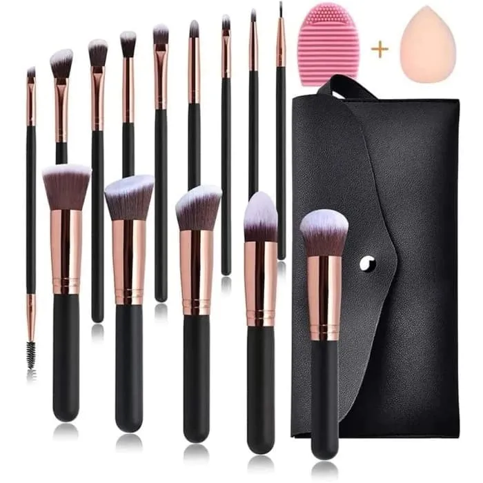 Premium Makeup Brushes 16 Pieces (synthetic Bristle Brush,eyeshadow Brush Kit And Powder Makeup)