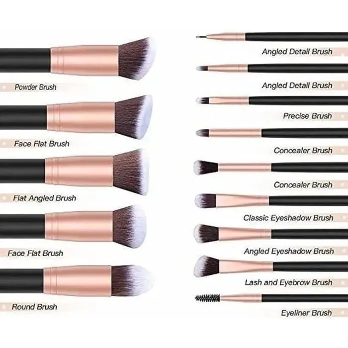 Premium Makeup Brushes 16 Pieces (synthetic Bristle Brush,eyeshadow Brush Kit And Powder Makeup)