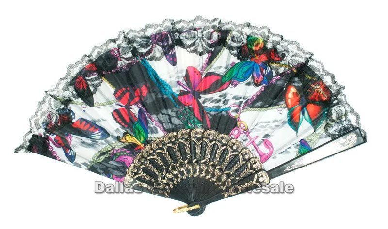 Printed Handheld Folding Fans Wholesale