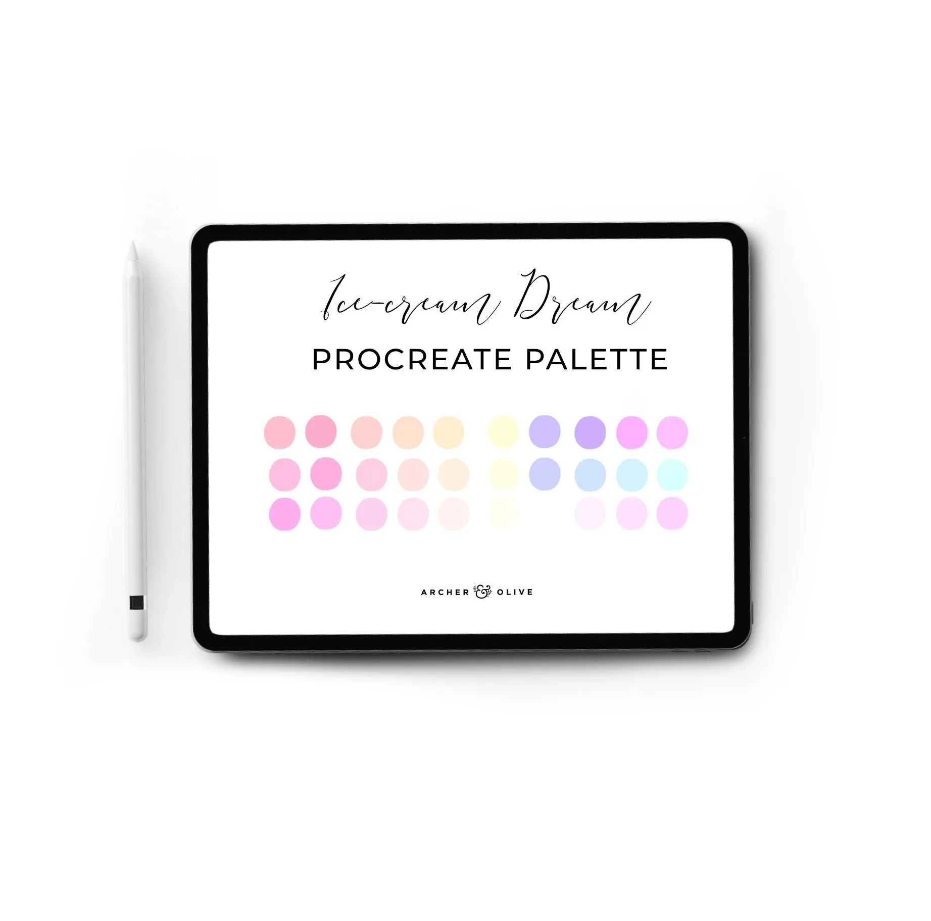 Procreate Stamp - Signature Floral Stamps   Ice Cream Palette