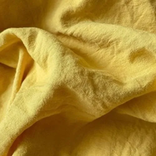 Queen size 6 Pieces bedding Set, Washable Cotton Yellow Color.