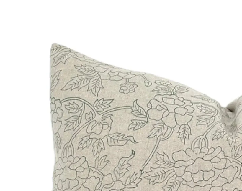 READY TO SHIP Designer Marceline in Olive Linen Pillow Cover