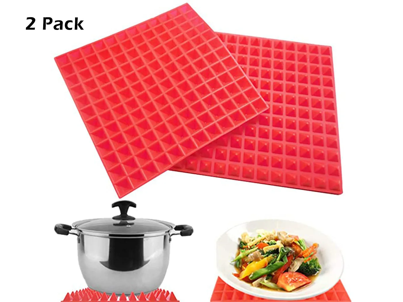 Red Pyramid Pan Nonstick Silicone Mat