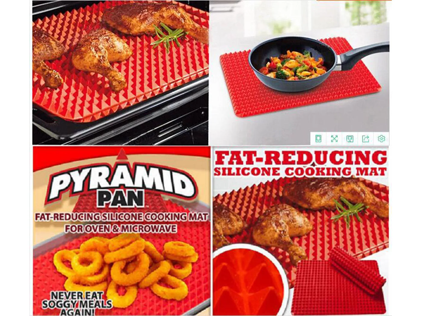 Red Pyramid Pan Nonstick Silicone Mat