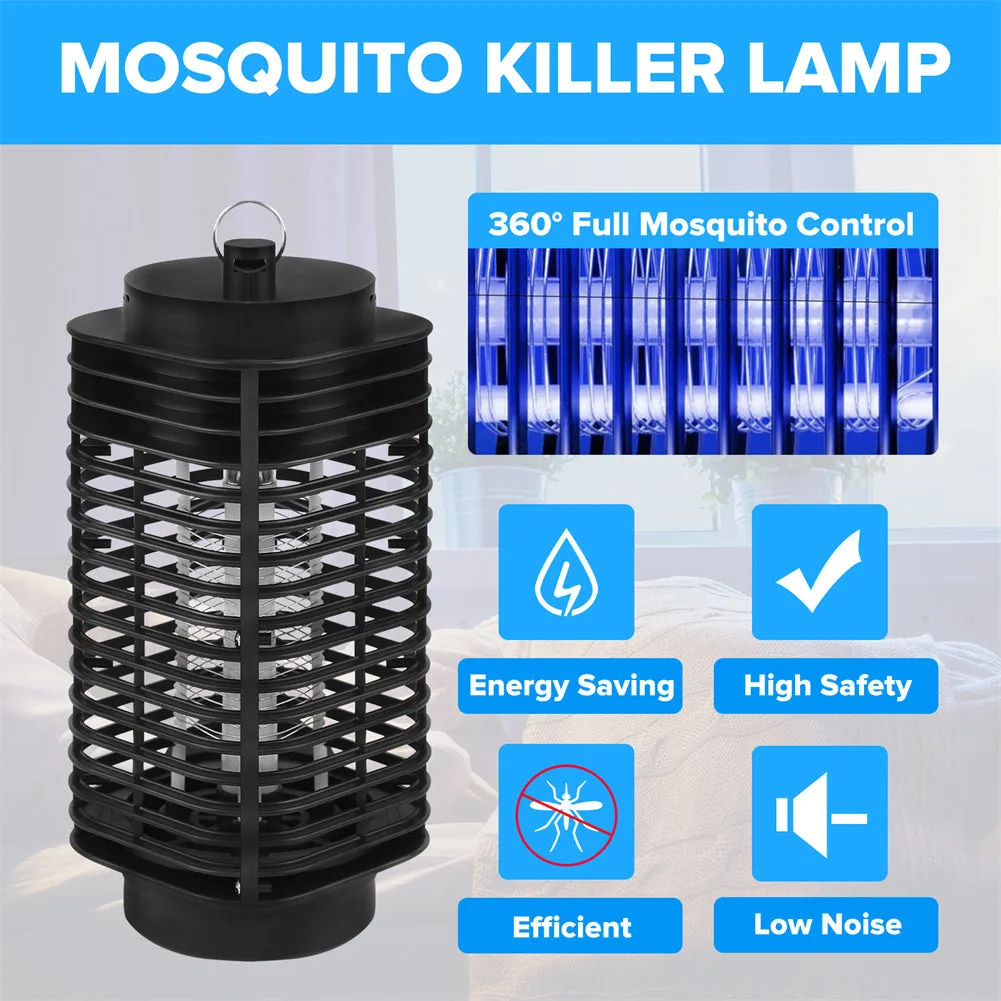 RONSHIN Bug Zapper Ultraviolet Lamp Mosquito Fly Killer Insect Trap Light Black