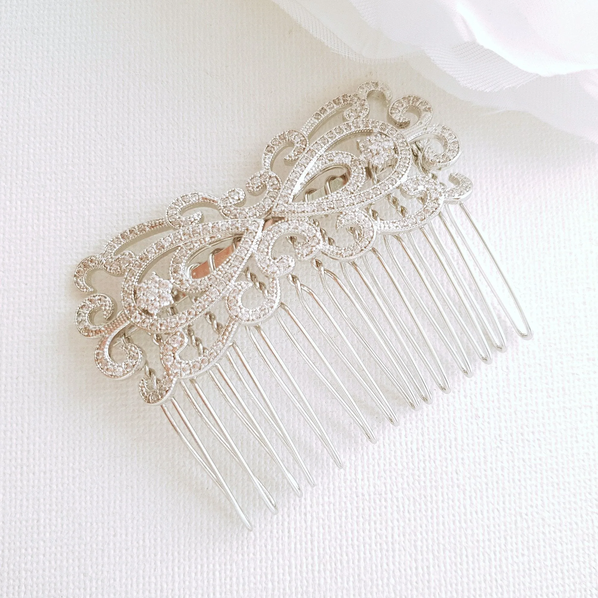 Rose Gold Vintage Bridal Hair Comb-Arletty