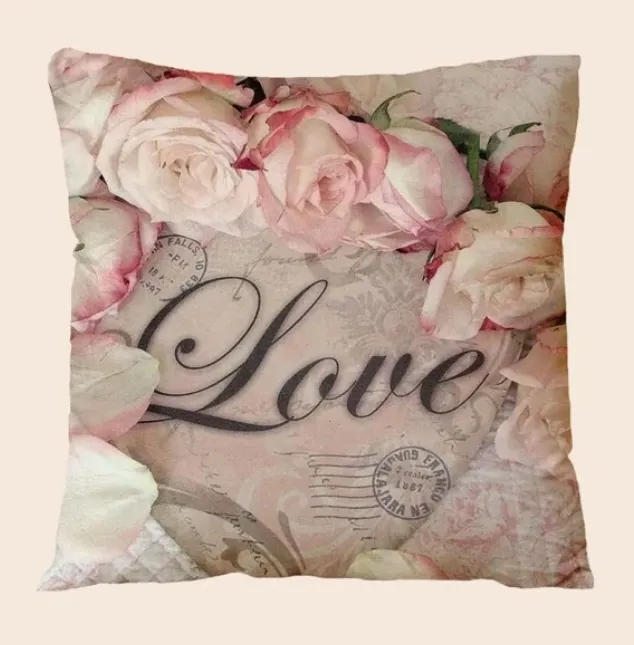 Rose Print Cushion Cover Without Filler