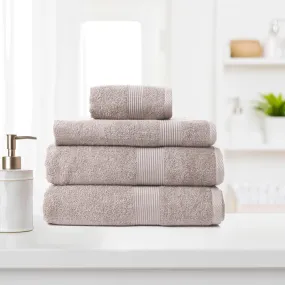 Royal Comfort 4 Piece Cotton Bamboo Towel Set 450GSM Luxurious Absorbent Plush Champagne