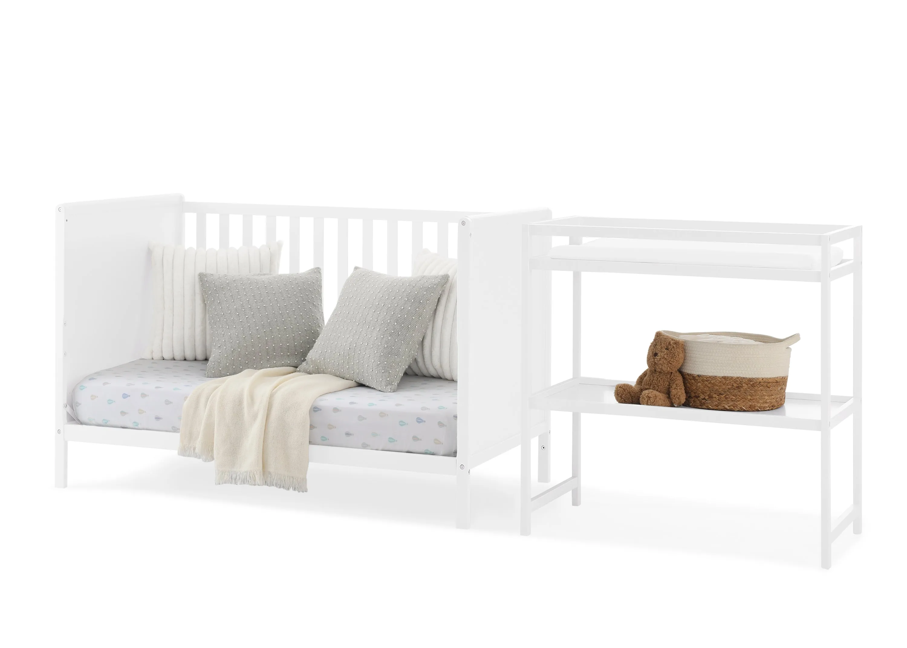 Ruby 6-in-1 Convertible Crib & Changing Table 2-Piece Set