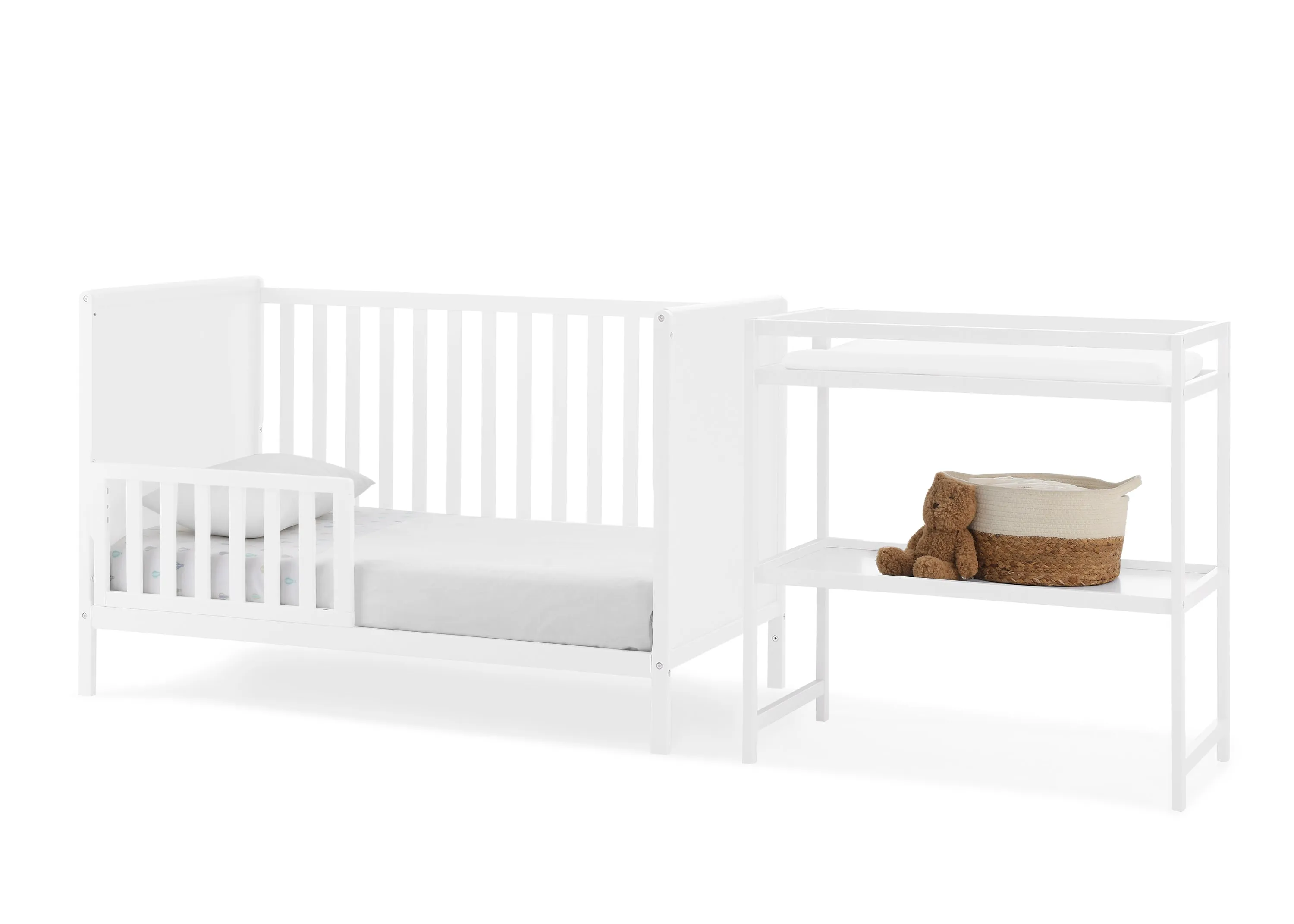 Ruby 6-in-1 Convertible Crib & Changing Table 2-Piece Set