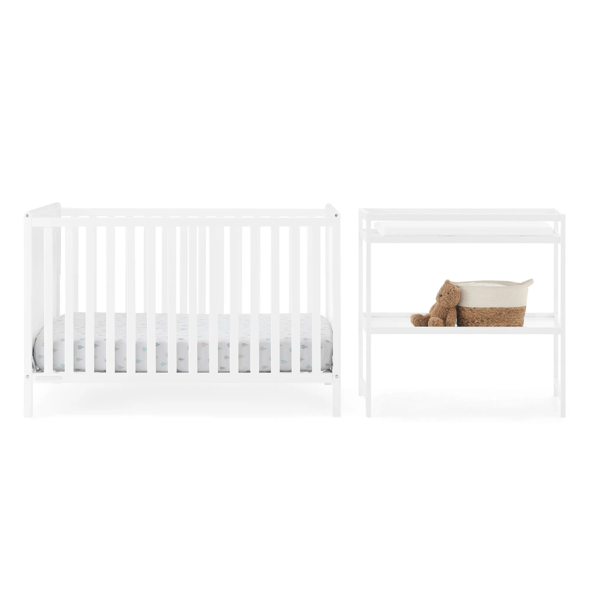 Ruby 6-in-1 Convertible Crib & Changing Table 2-Piece Set