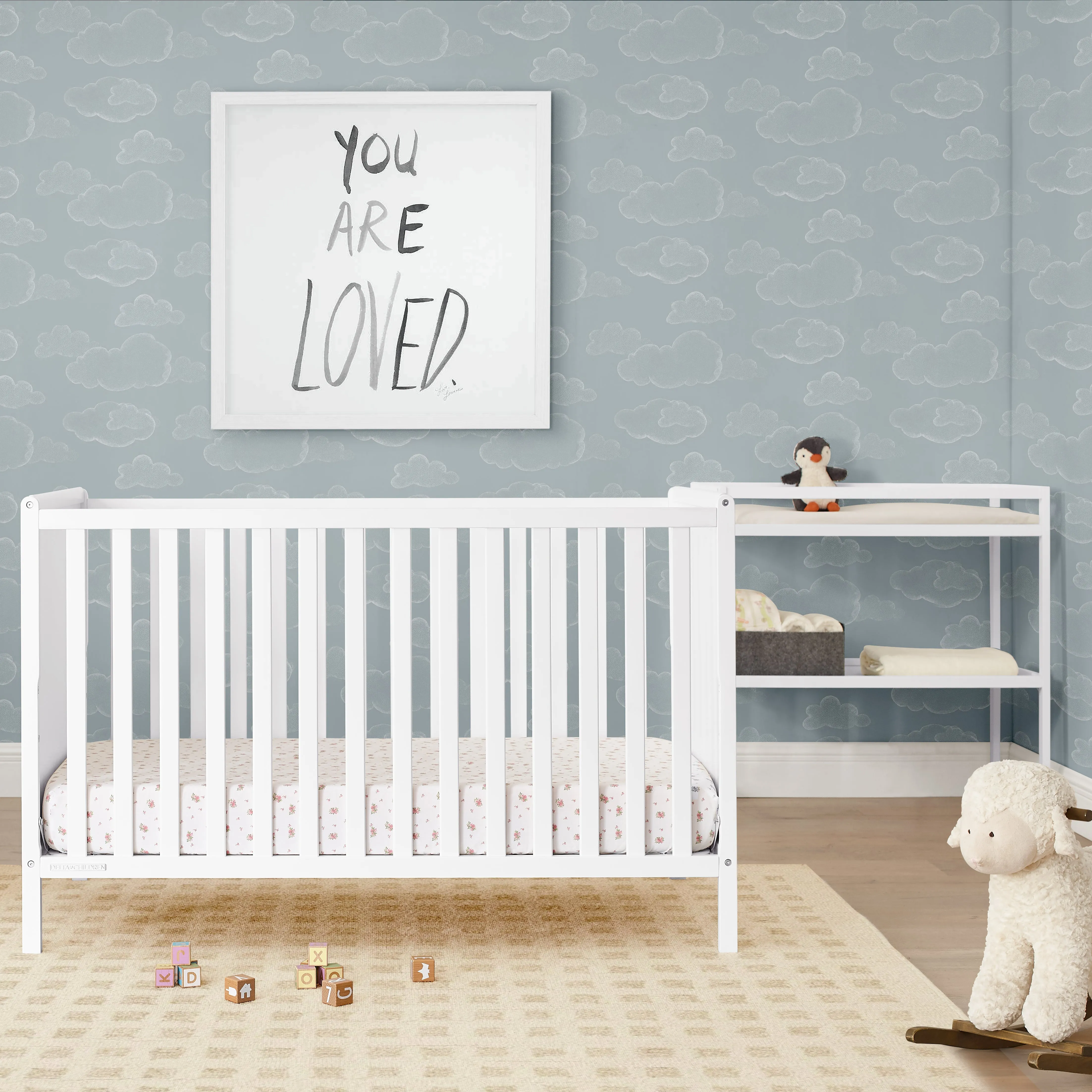 Ruby 6-in-1 Convertible Crib & Changing Table 2-Piece Set