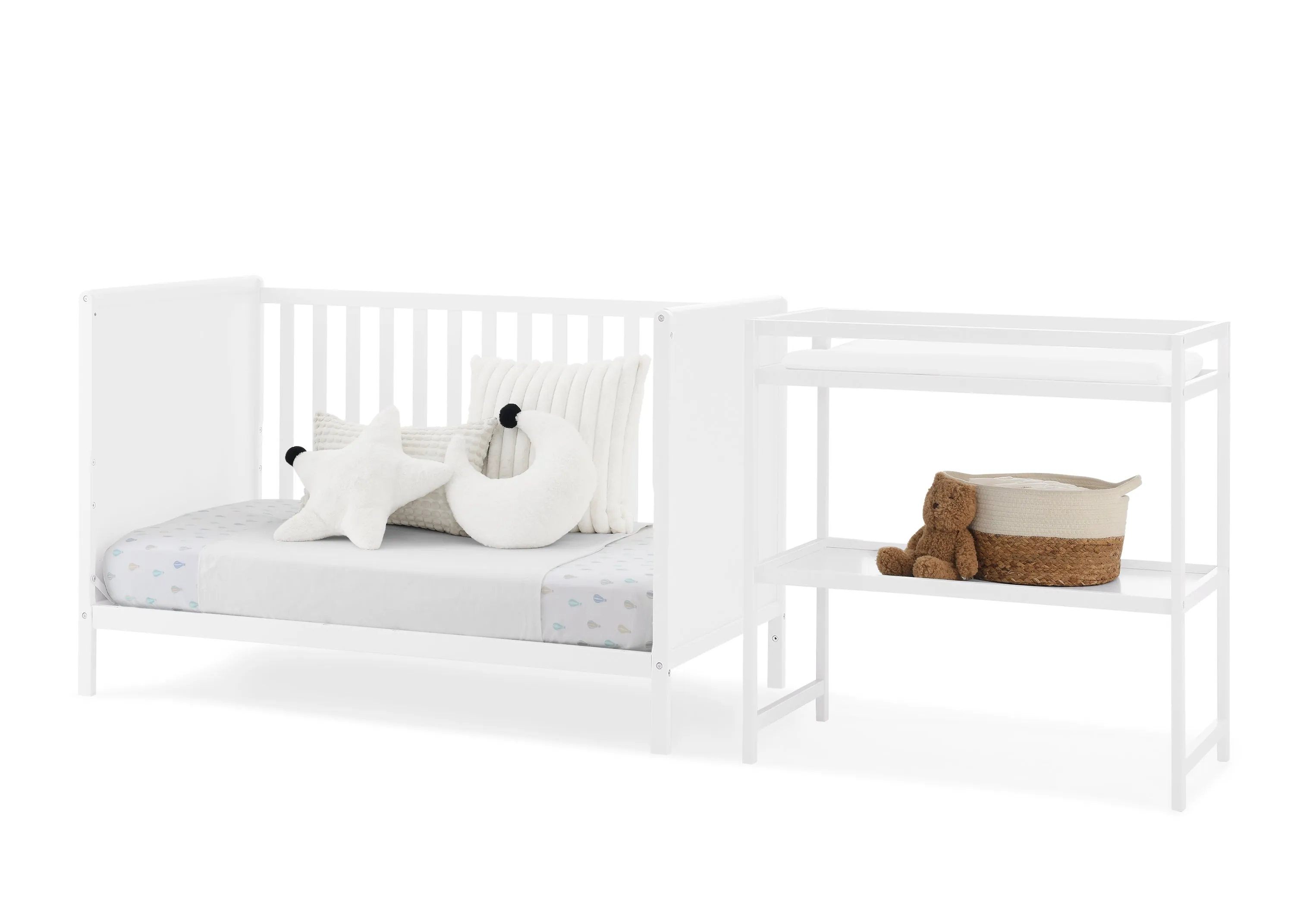 Ruby 6-in-1 Convertible Crib & Changing Table 2-Piece Set