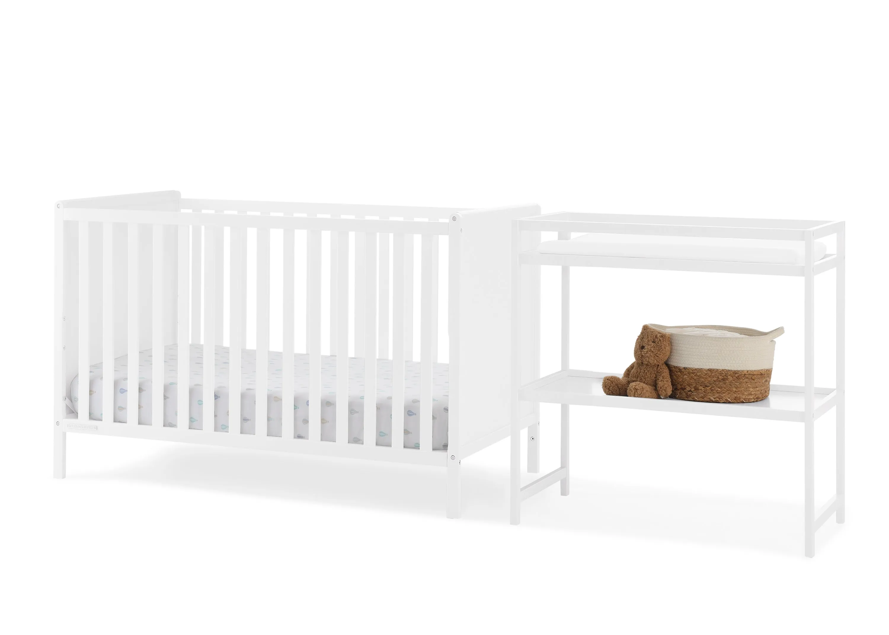 Ruby 6-in-1 Convertible Crib & Changing Table 2-Piece Set