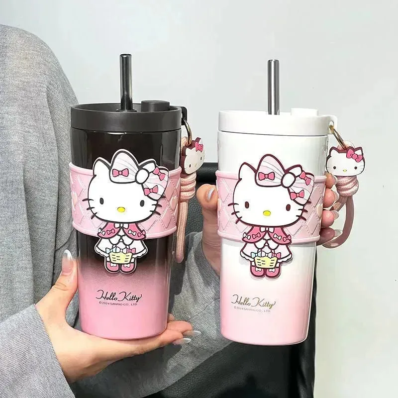 Sanrio Straw Thermos Cup (650 ml)