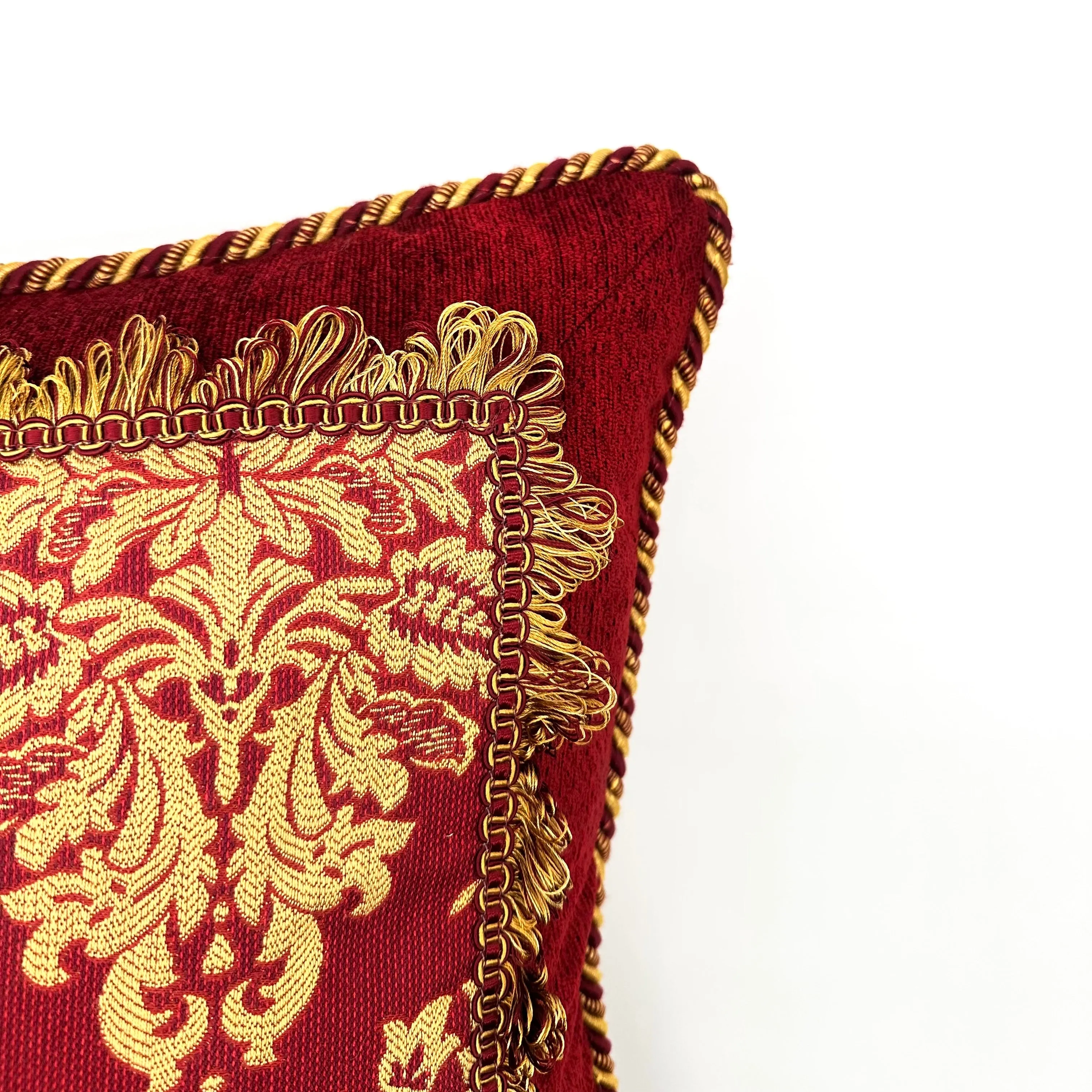 Scarlet  Damask Jacquard Throw Pillow Cover 20x20"