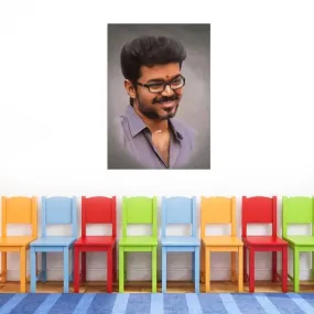 SHIVOID®Thalapathy Vijay Wall Sticker - Vijay Smile Poster - Self-Adhesive Sticker (30 cm, Pack of 1)