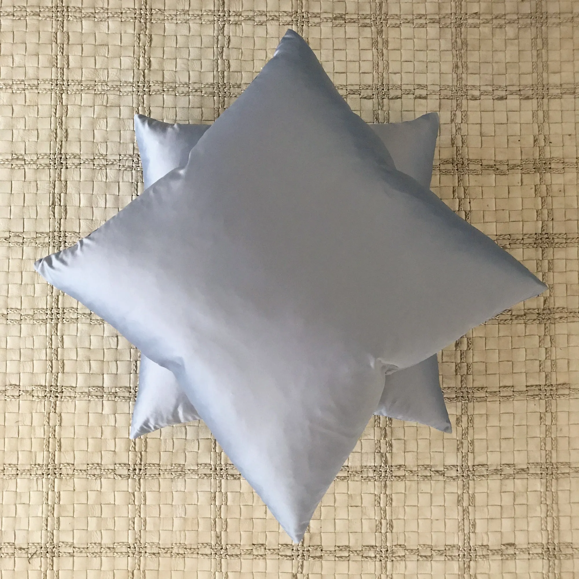 Silk Baby Blue Luxury Throw Pillow Cover 24x24