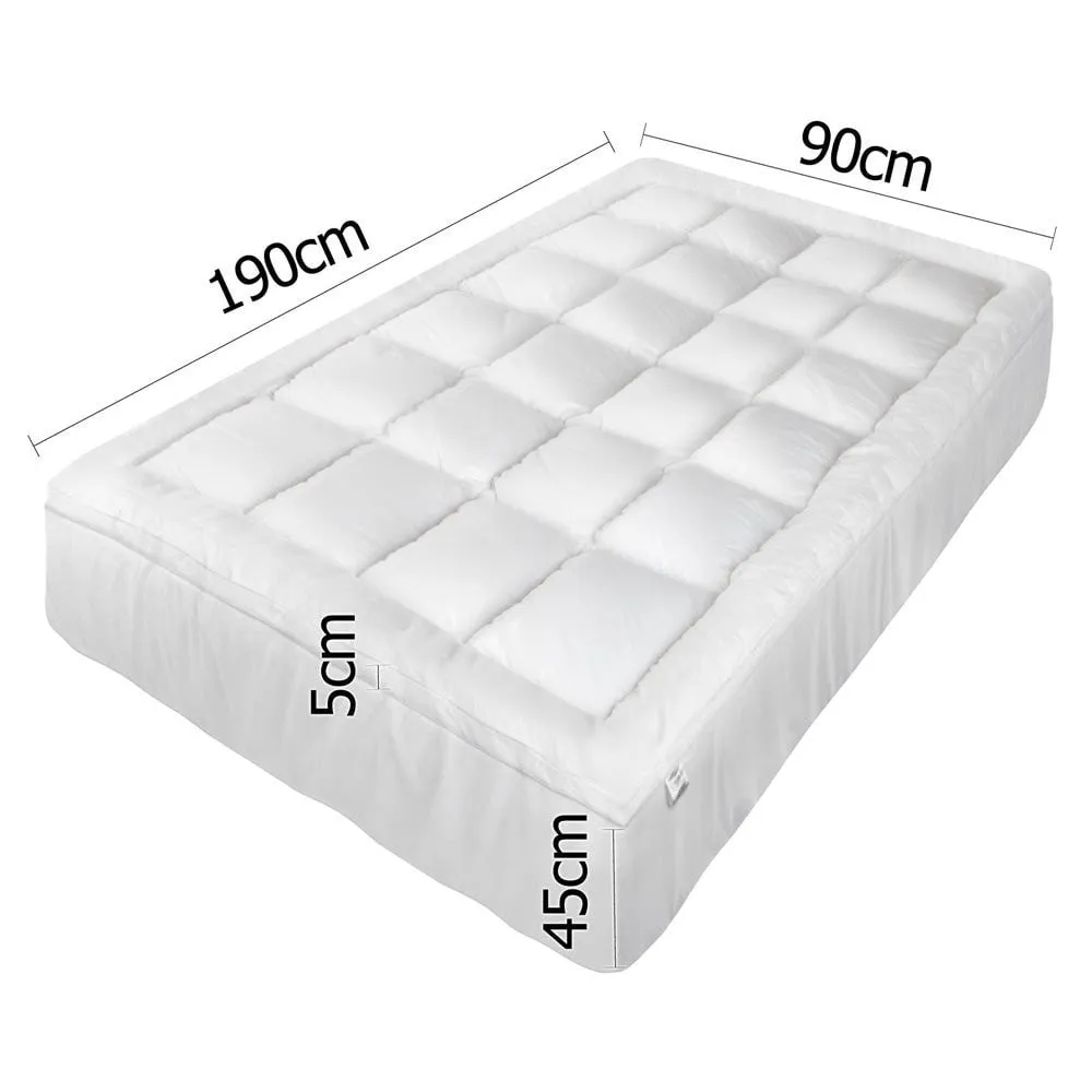 Single Giselle Bedding Mattress Topper Pillowtop Protector Pad