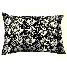 Sofa or Chair Decorative Toss Pillow with Flowers Satin Cover