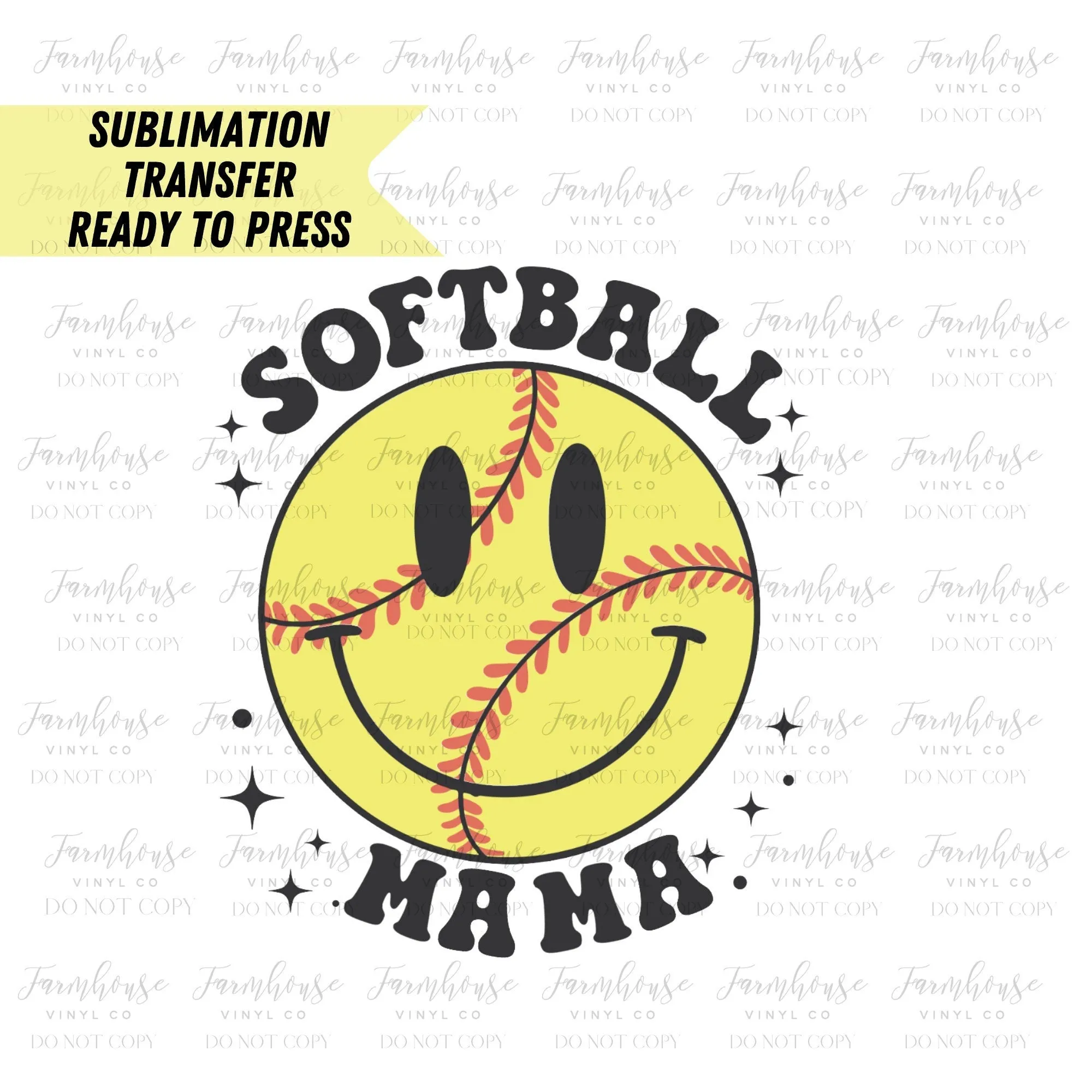 Softball Mama Retro  Ready to Press Sublimation Transfer