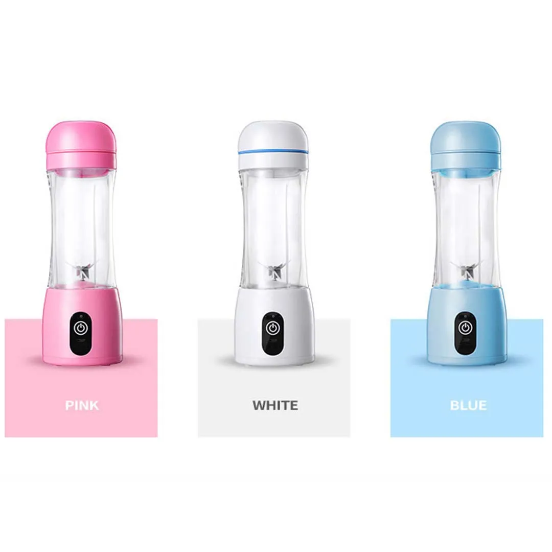 SOGA 380ml Portable Mini USB Rechargeable Handheld Fruit Mixer Juicer White