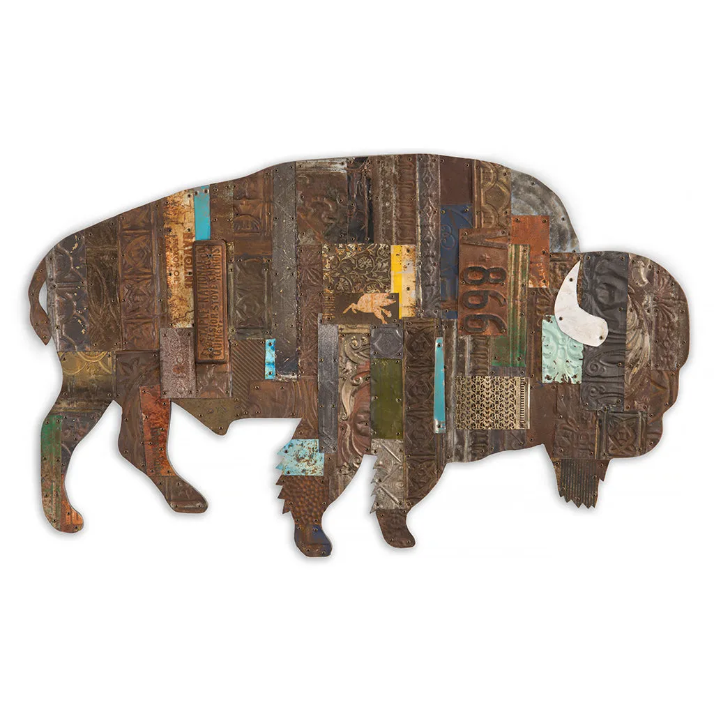 SPECIAL ORDER ON THE RANGE (BUFFALO) original metal wall sculpture