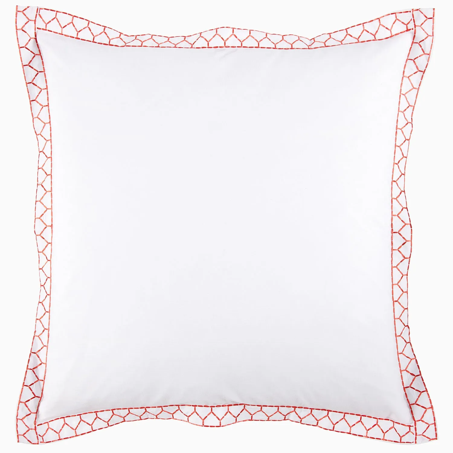 Stitched Coral Organic Sheet Set