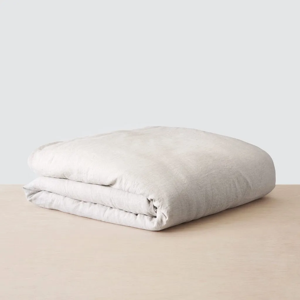 Stonewashed Linen Bed Bundle - Sand Stripe/Camel