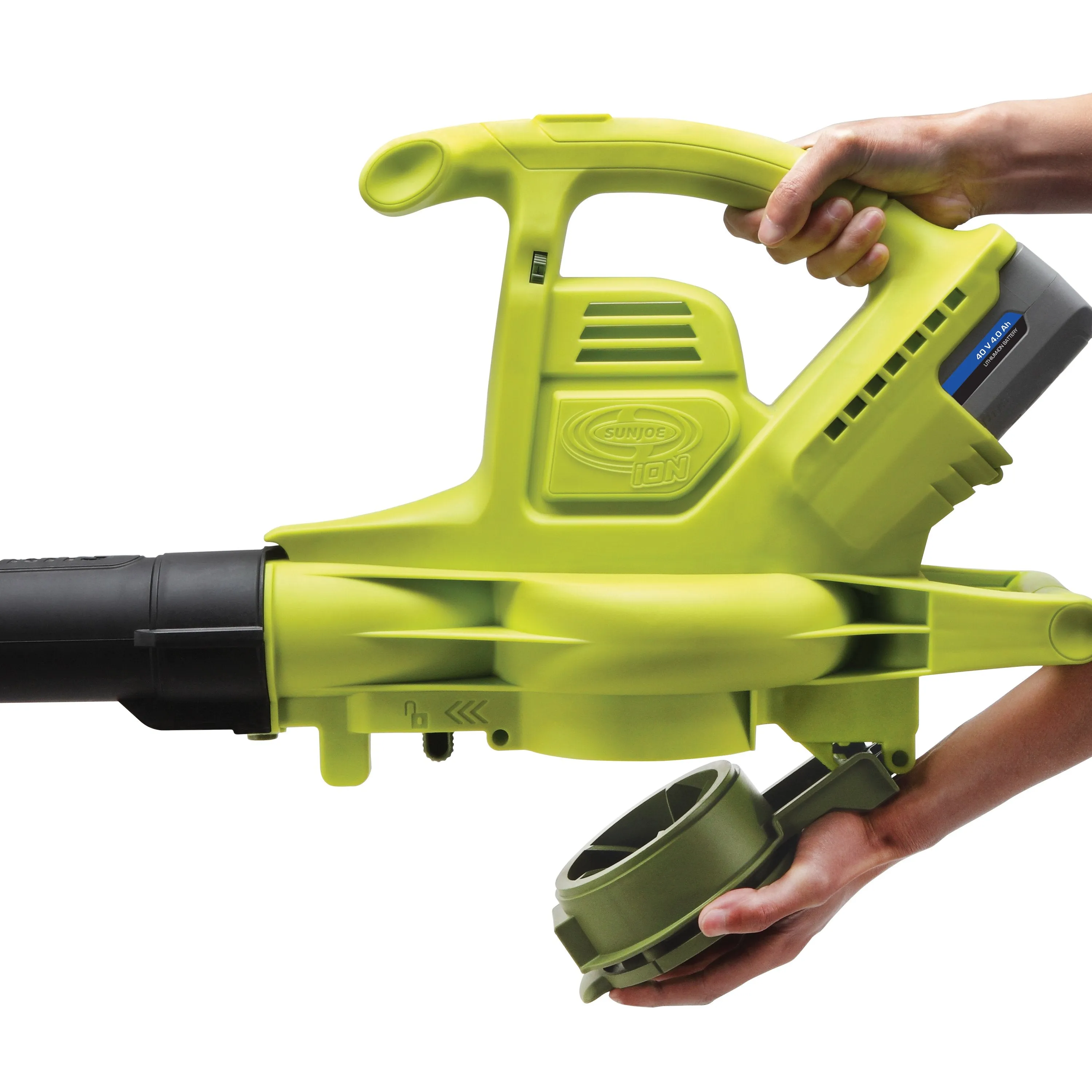 Sun Joe iONBV 40-Volt iONMAX Cordless 3-in-1 Blower Vacuum Mulcher Kit | 200-MPH | W/ 4.0-Ah Battery and Charger