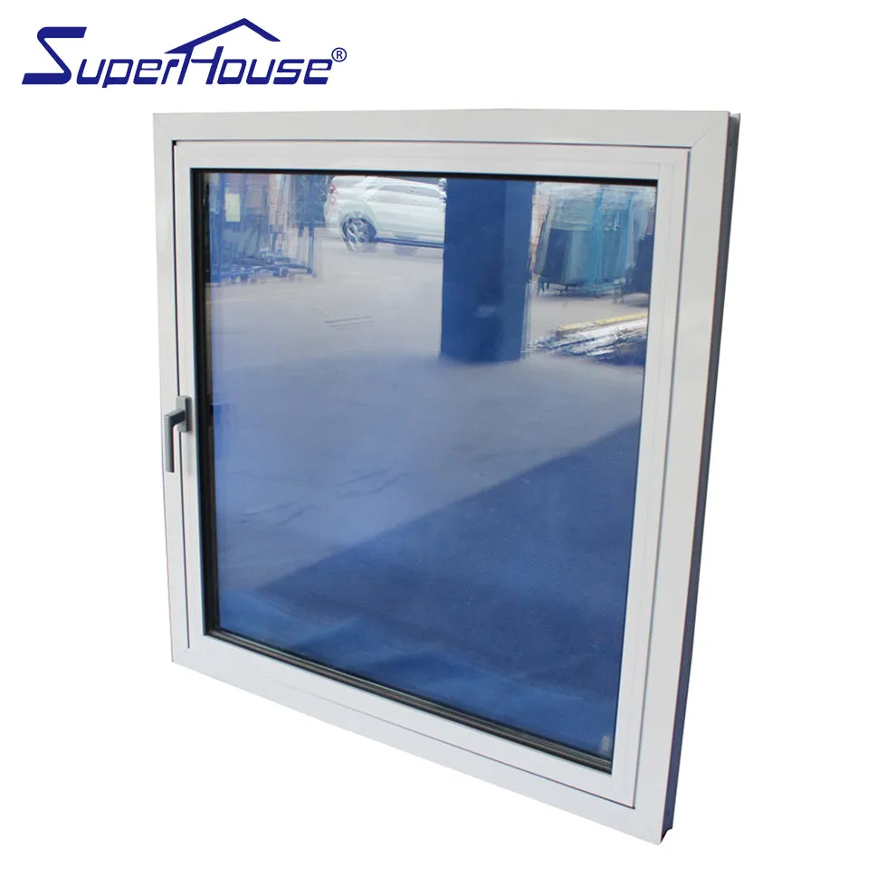 Superhouse North America NFRC and NOA and Australia AS2047 standard powder coating aluminum casement window with mosquito net