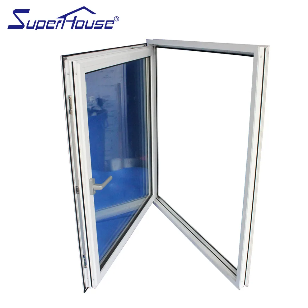 Superhouse North America NFRC and NOA and Australia AS2047 standard powder coating aluminum casement window with mosquito net