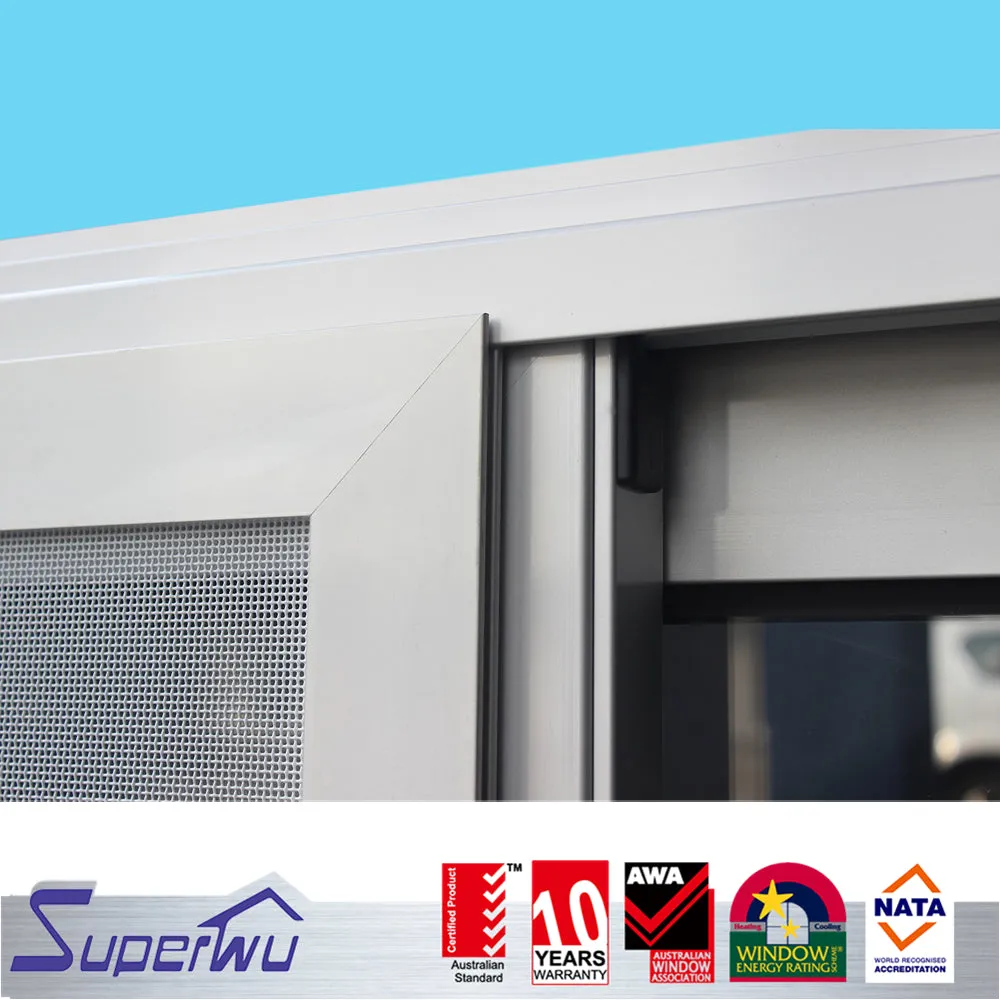 Superwu Aluminum Alloy Double Glazed Glass Sliding Window With Mosquito Net