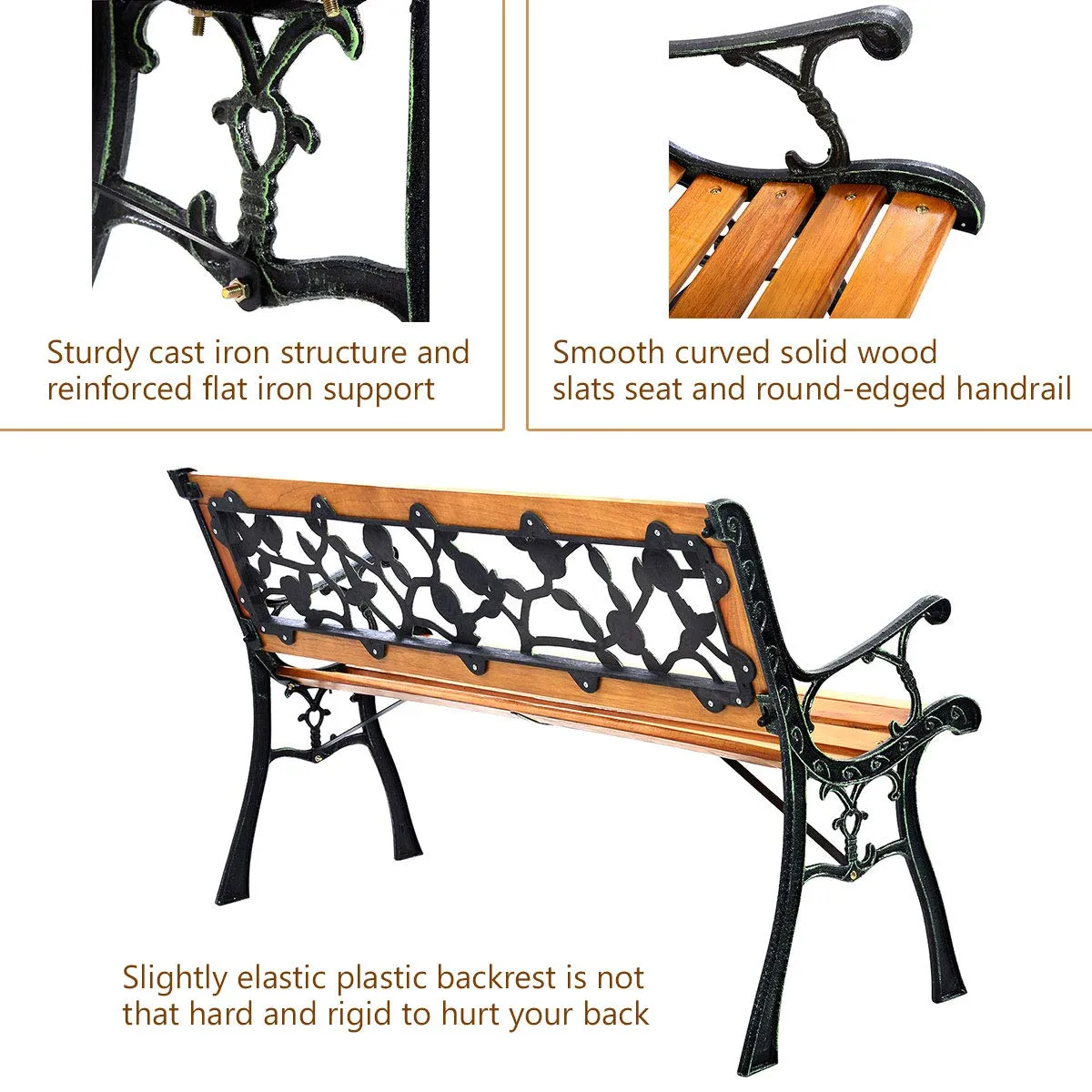 Tangkula Outdoor Garden Bench Park Bench