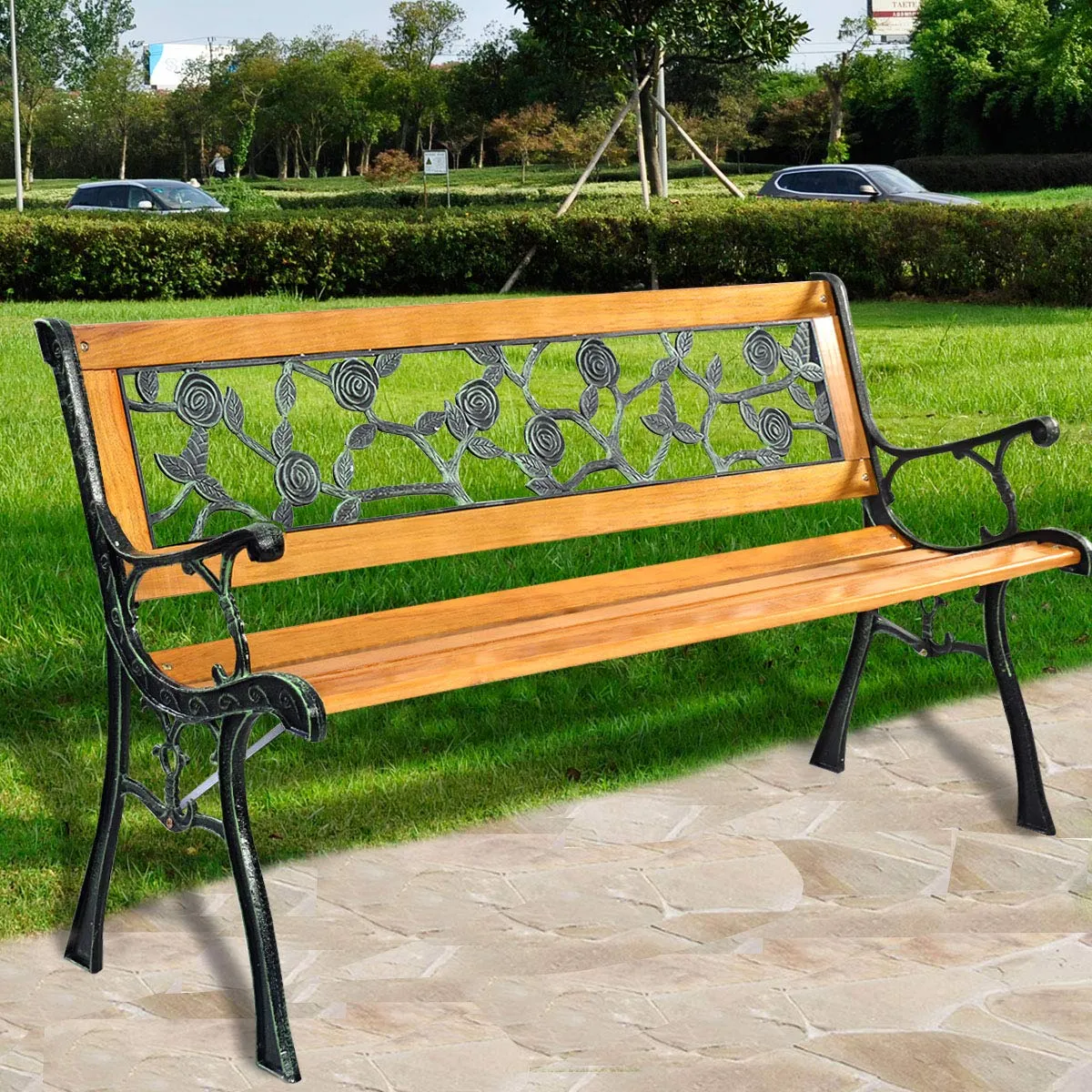 Tangkula Outdoor Garden Bench Park Bench