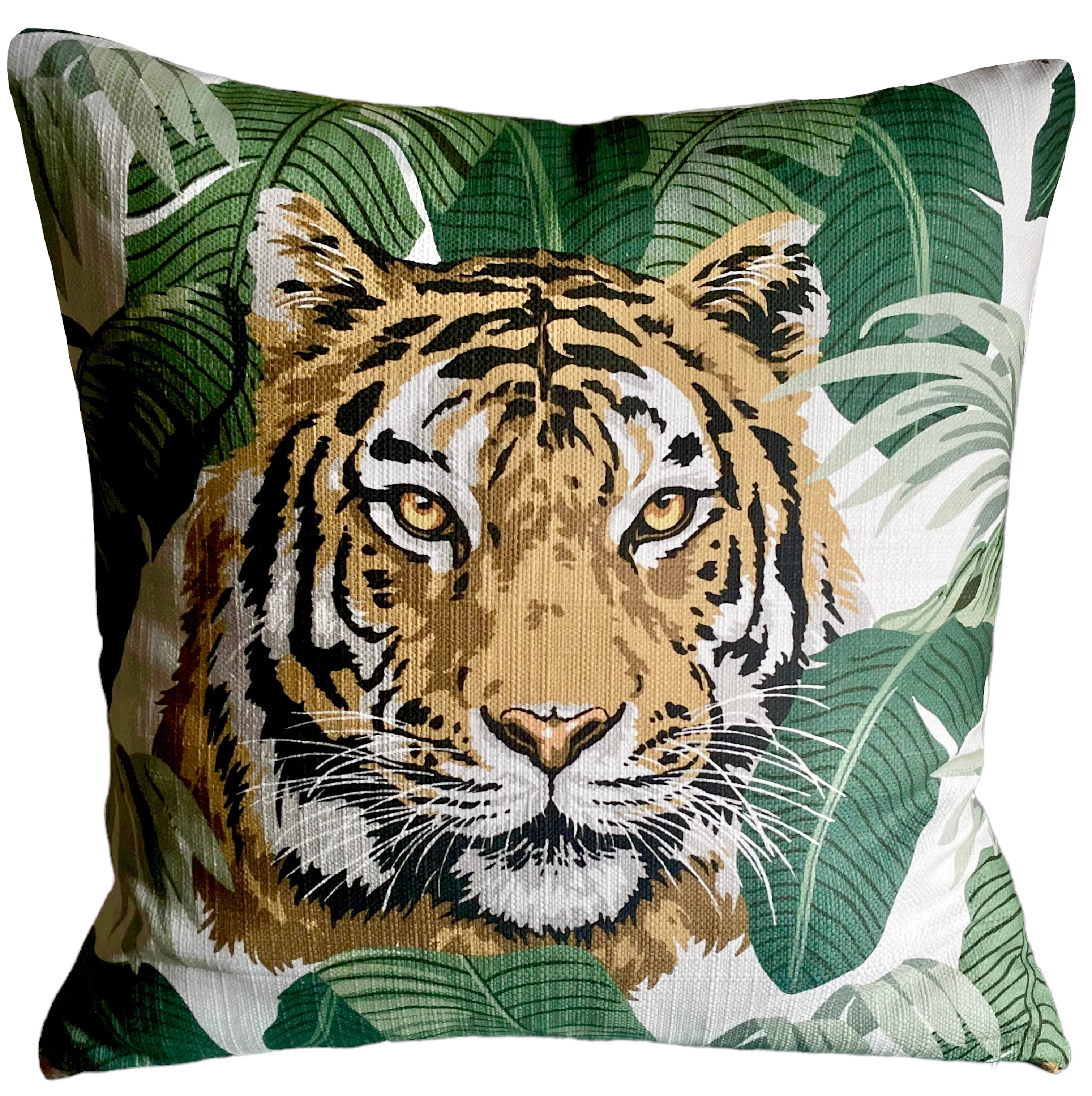 Tiger in the Palms Pillow Cover: Available in 7 Sizes