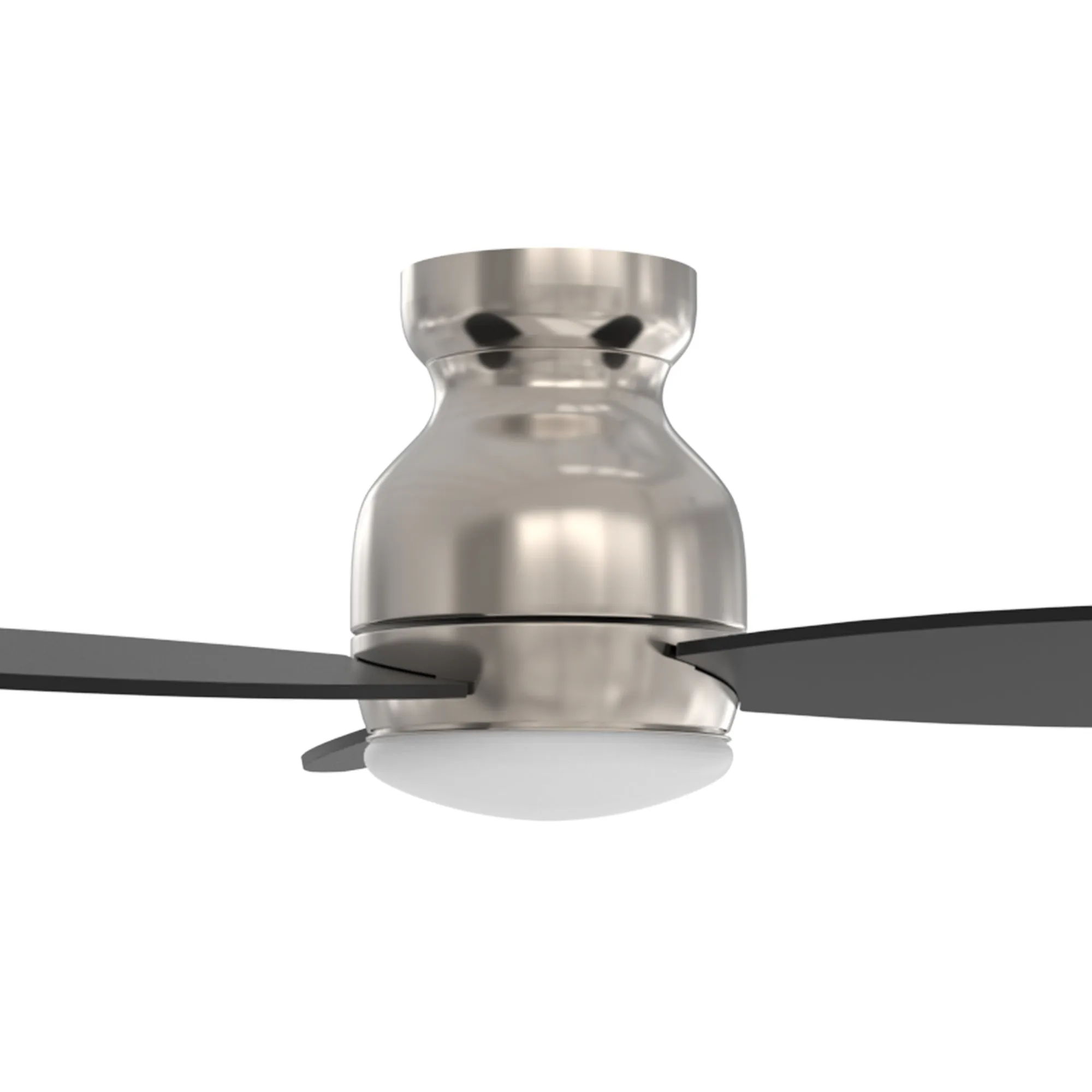 TRENTO 48 inch 3-Blade Flush Mount Smart Ceiling Fan with LED Light Kit & Remote - Silver/Black