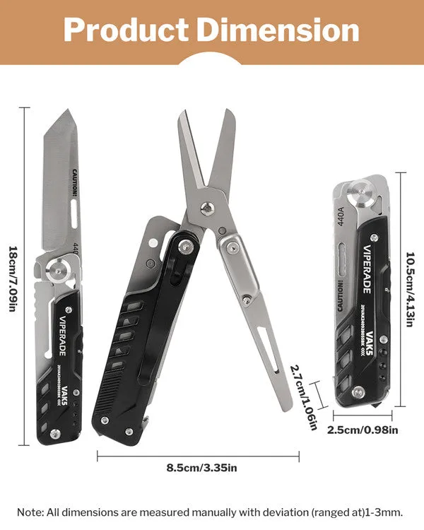 VAK5 Multitool Pocket Knife, EDC Scissor