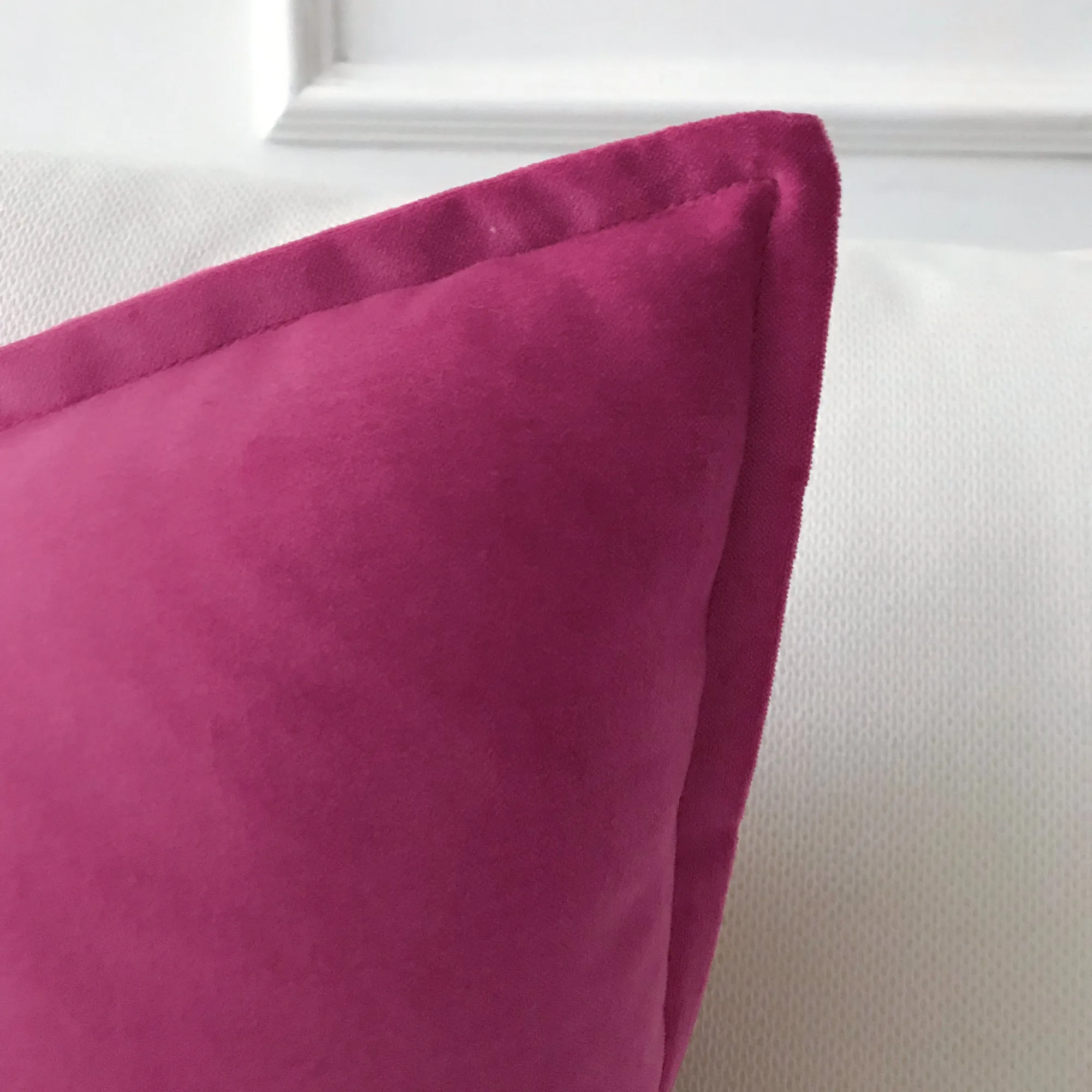 Velvet Standard Sham 20x27 in Hot Pink