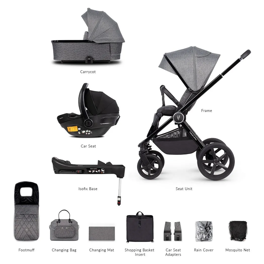 Venicci Upline (Slate Grey) 3-in-1 Travel System with ISOFIX Base