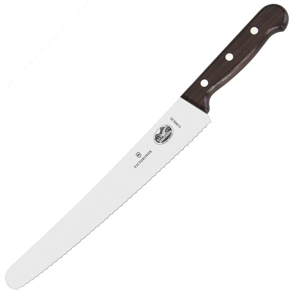 VICTORINOX ROSEWOOD PASTRY  KNIFE SERRATED WAVY 26CM 52930.26RADG