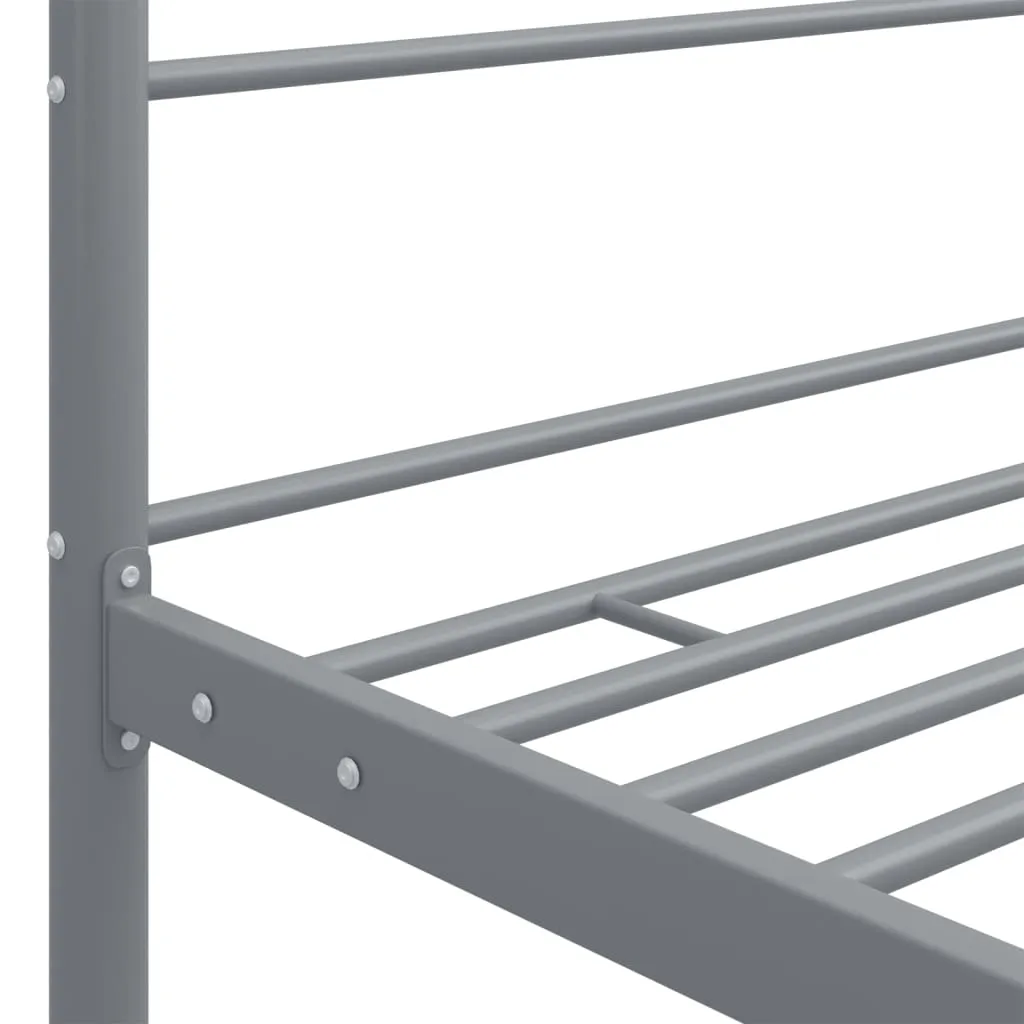 vidaXL Canopy Bed Frame without Mattress Grey Metal 200x200 cm