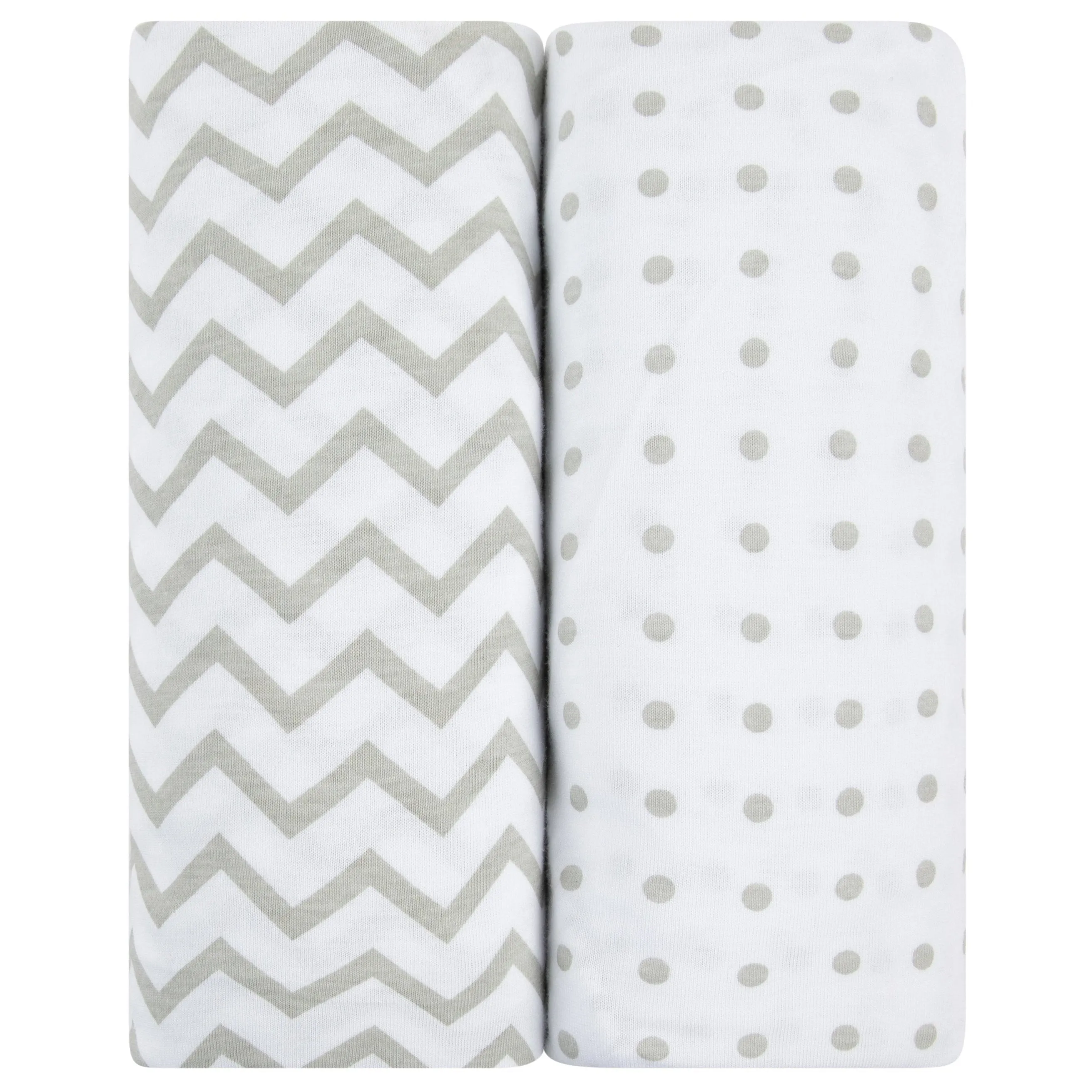 Waterproof Changing Pad Cover | Cradle Sheet Set - Grey Chevron & Polka Dot