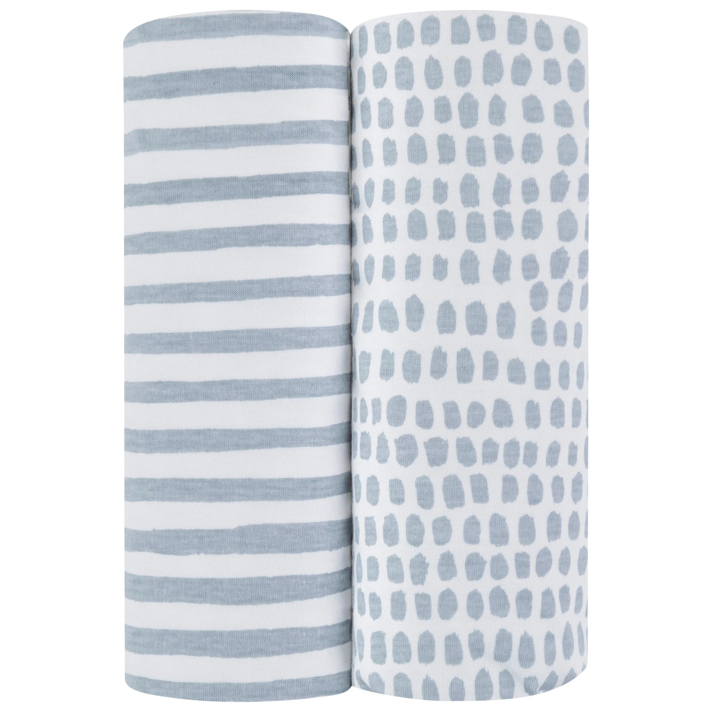 Waterproof Changing Pad Cover | Cradle Sheet Set - Misty Blue Stripes & Splash