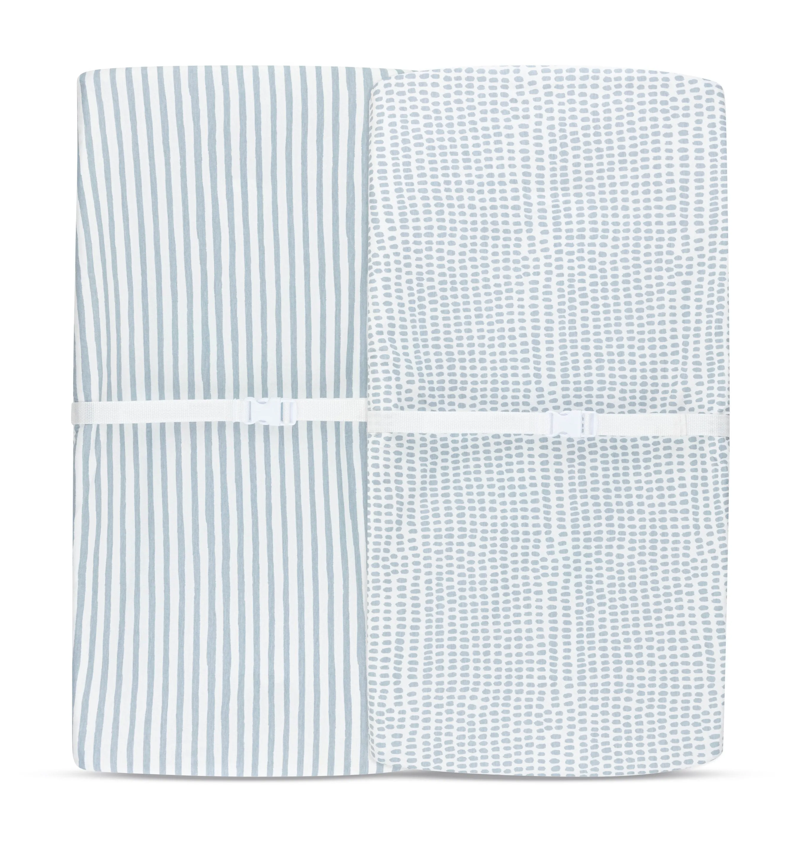 Waterproof Changing Pad Cover | Cradle Sheet Set - Misty Blue Stripes & Splash