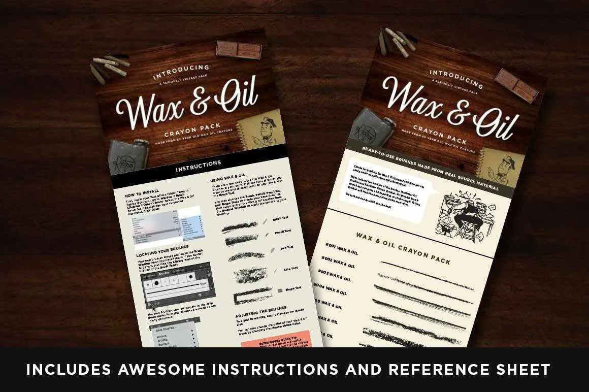 Wax & Oil Vector Brushes for Adobe Illustrator